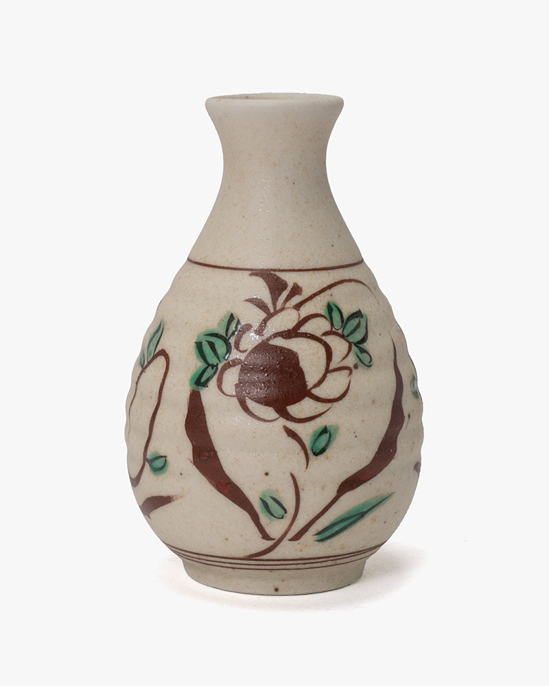 Tokkuri, Ichiyama, Hand-Painted Akae Floral