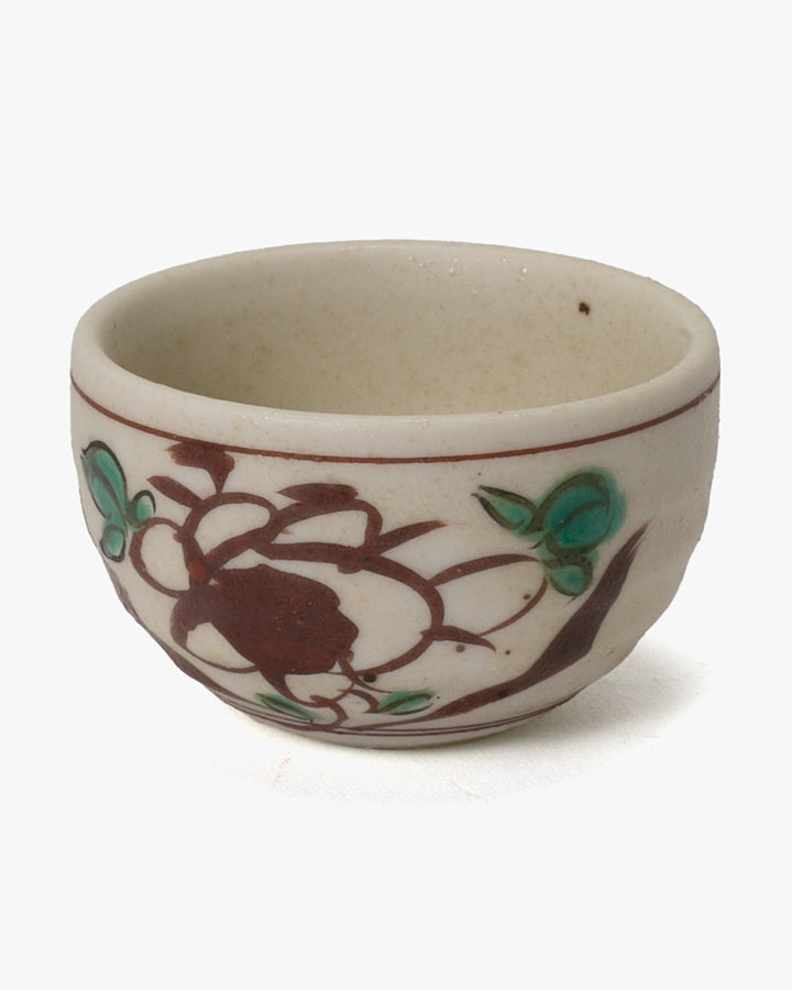 Sake Cup, Ichiyama, Hand-Painted Akae Floral