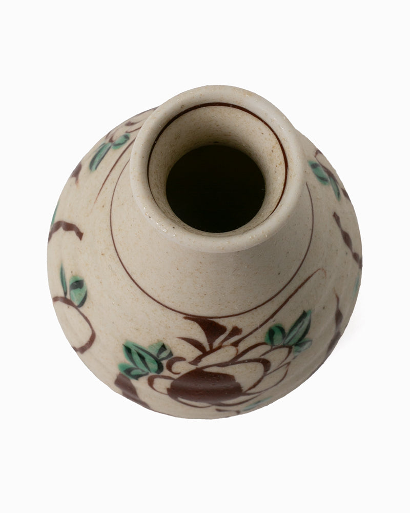 Tokkuri, Ichiyama, Hand-Painted Akae Floral