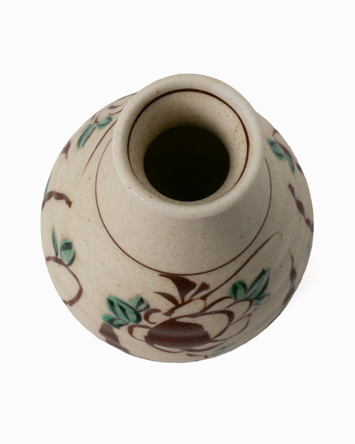 Tokkuri, Ichiyama, Hand-Painted Akae Floral