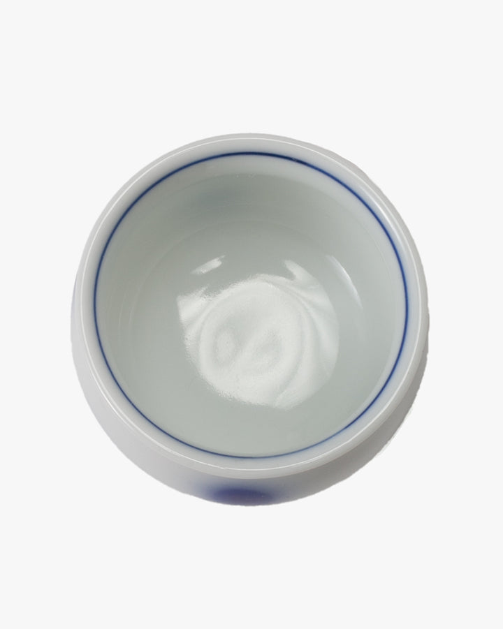 Sake Cup, Ichiyama, White with Blue Dots