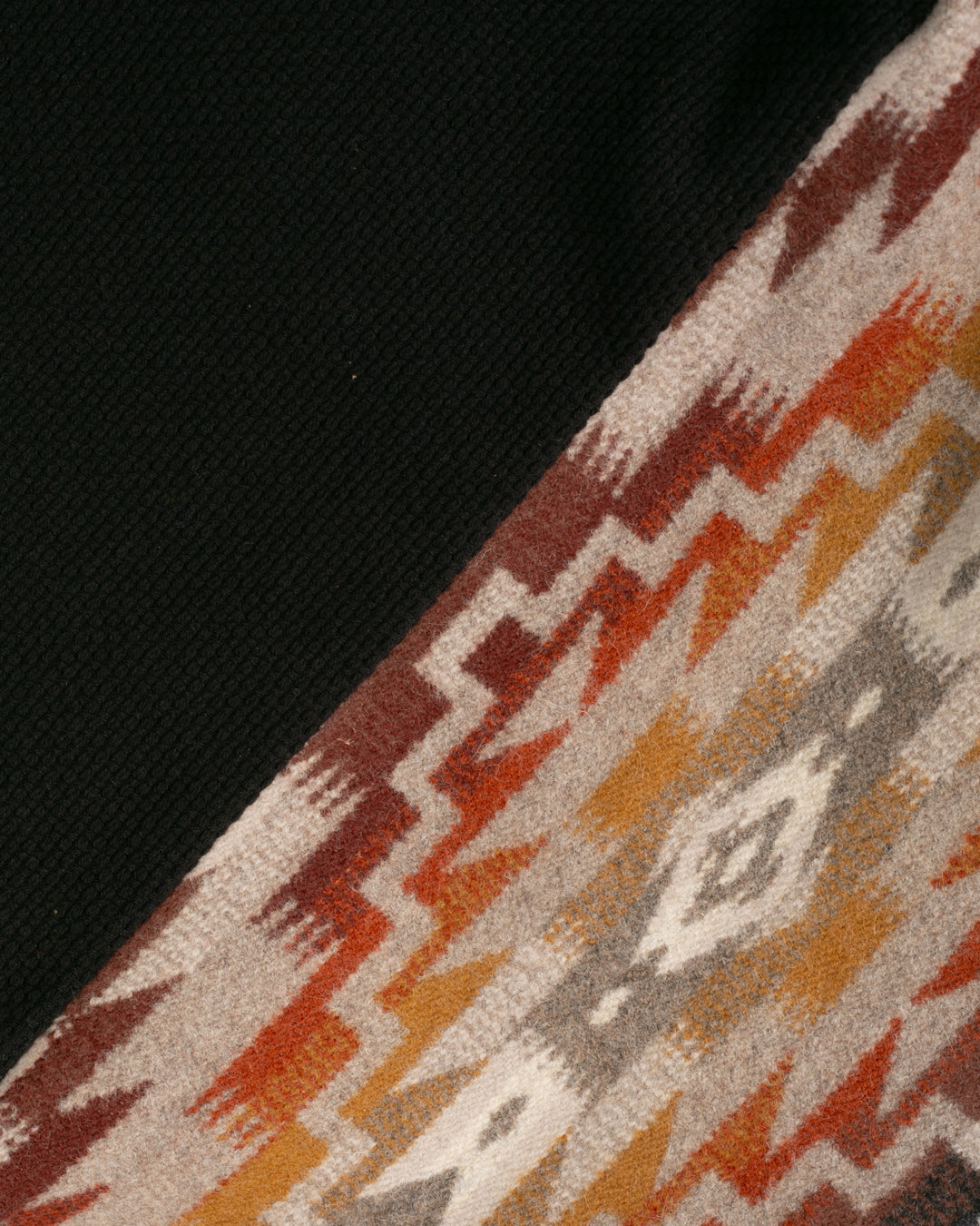 Kiriko Original Tsuno Tote, Sashi-Ori, Black and Earth Tone Multi-Color Pendleton Fabric