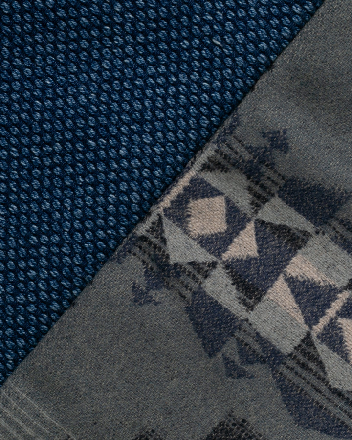 Kiriko Original Tsuno Tote, Sashi-Ori, Washed Indigo with Slate Blue Pendleton Fabric