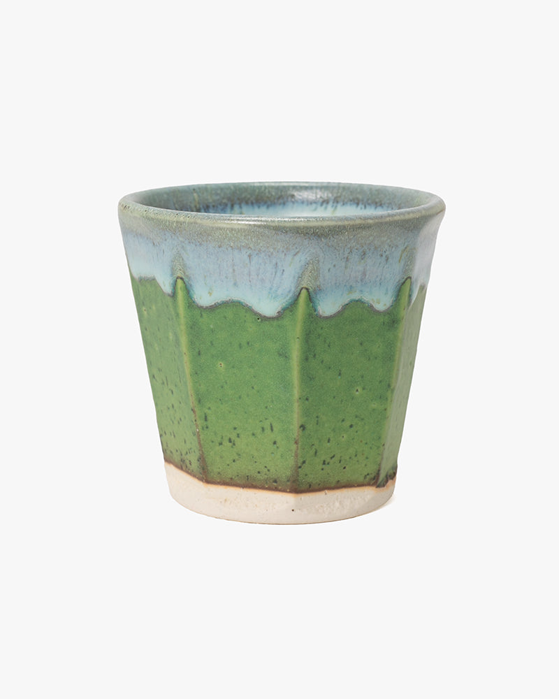 Yunomi Cup, Ichiyama, Octagon Faceted, Deep Ocean