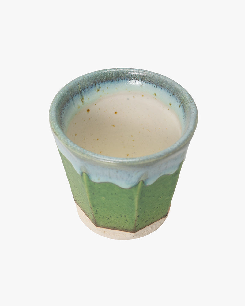 Yunomi Cup, Ichiyama, Octagon Faceted, Deep Ocean
