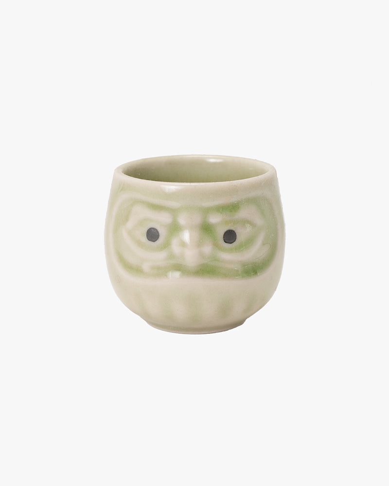 Sake Cup, Ichiyama, Daruma Hiwa Green