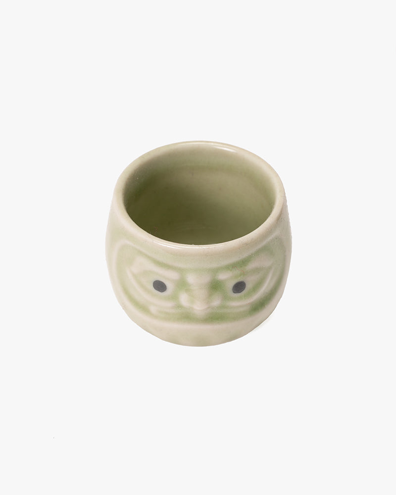 Sake Cup, Ichiyama, Daruma Hiwa Green
