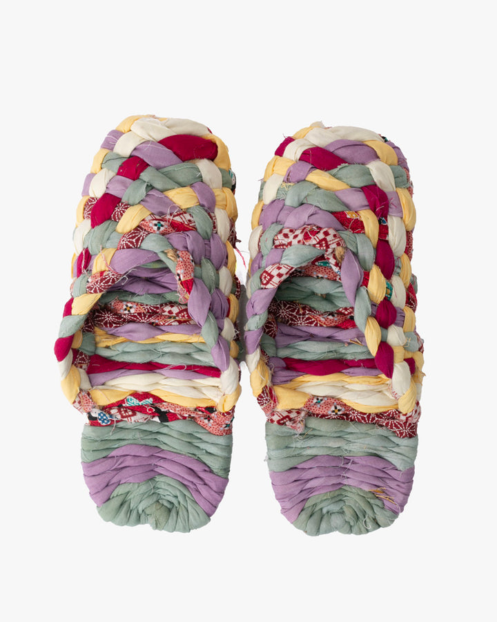 Assorted Matsunoya Hand Woven Slippers Multi Color Purple, Green, Red, Yellow and White (M/L)