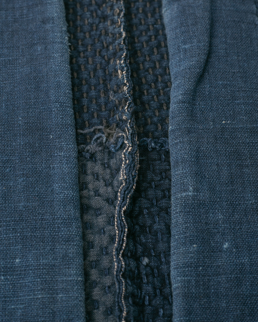 Vintage Noragi Jacket, Partially Sashiko Stitched Indigo