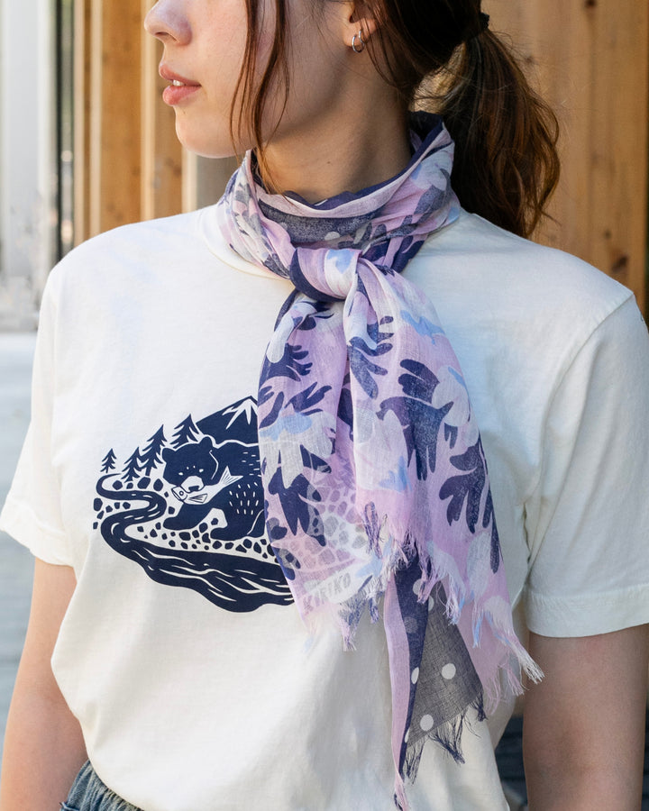 Debby Co., Stole, Maison Blanche Collection, Pink Flower and Dot