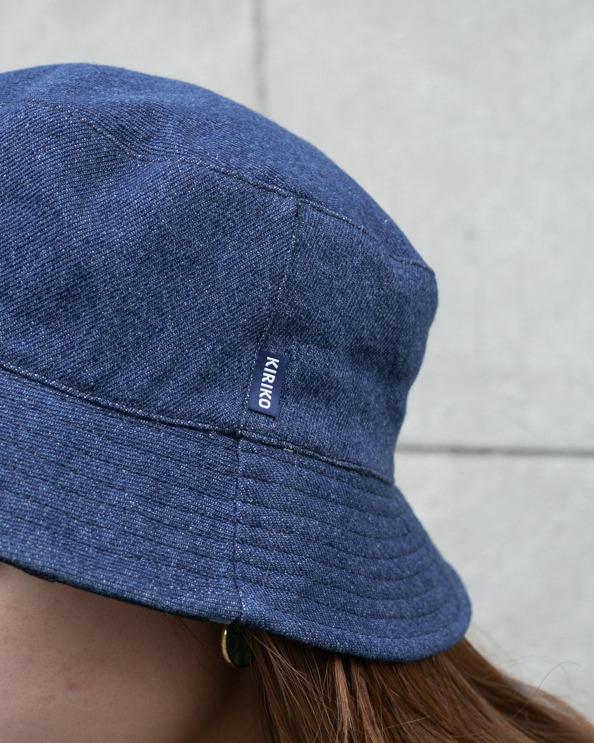 Kiriko Original Bucket Hat, Reversible, Patched Dark Denim