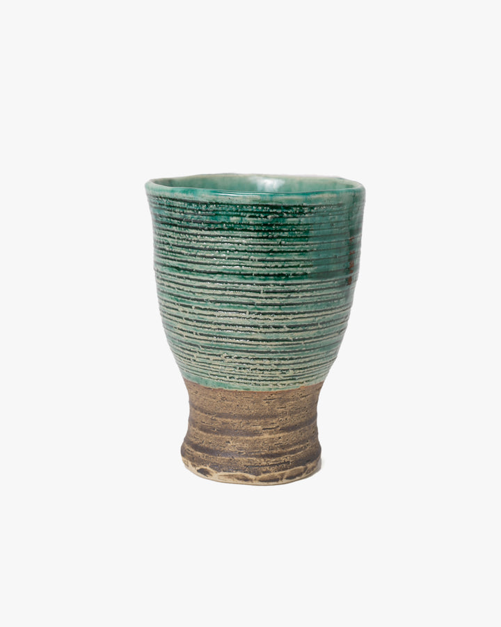 Cup, Bisque, Uwabami Series, Striped Teal - L