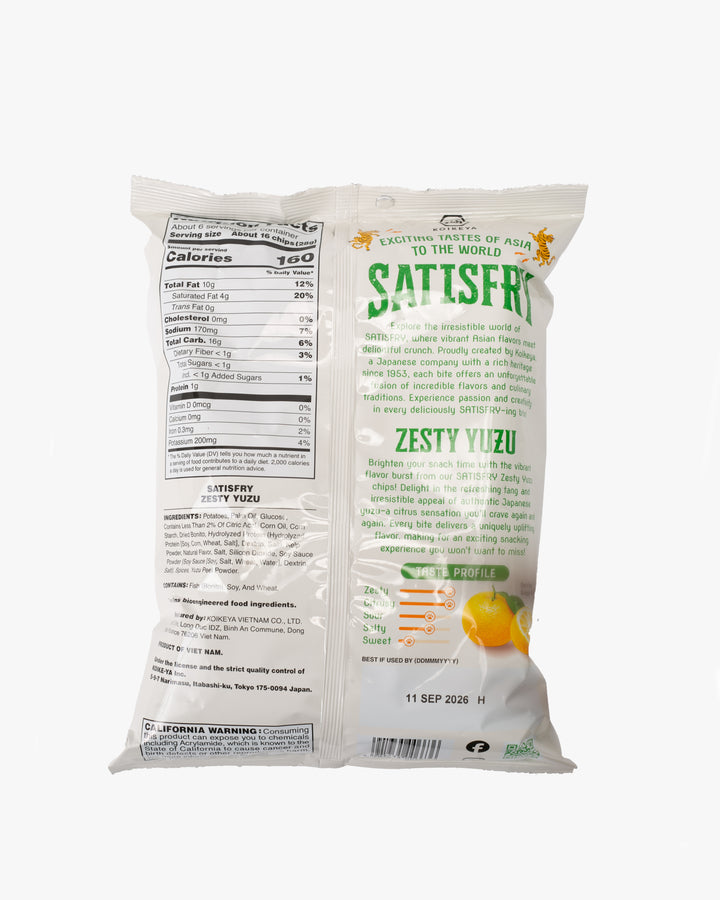 Koikeya, Satisfry, Zesty Yuzu Flavored Potato Chips, 5.9 oz(170g)