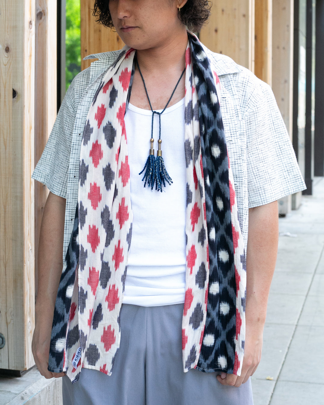 Kiriko Original Scarf, Triple Split, Indian Kasuri, 