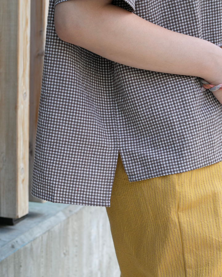 ToK Tunic, Oversized, Brown Gingham