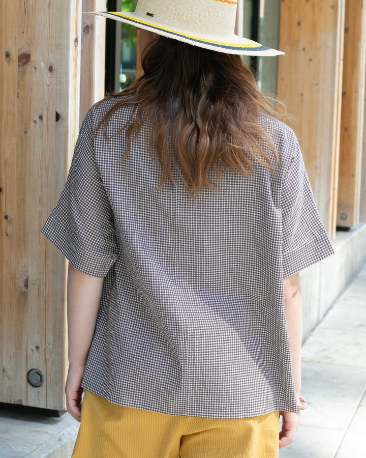 ToK Tunic, Oversized, Brown Gingham
