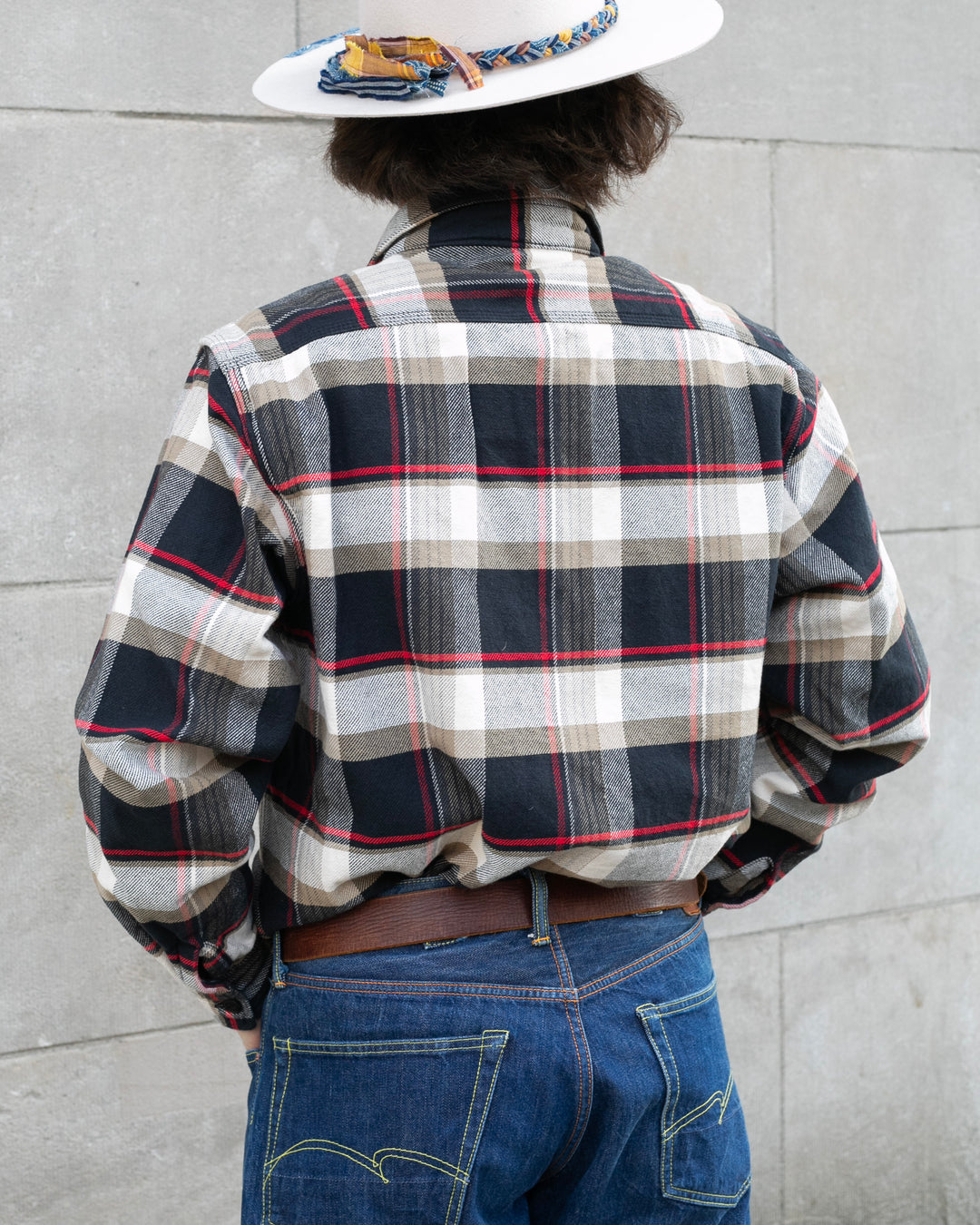 Japanese Repro Button Up Shirt, XXL, Houston &amp; Inc., Black Check Flannel