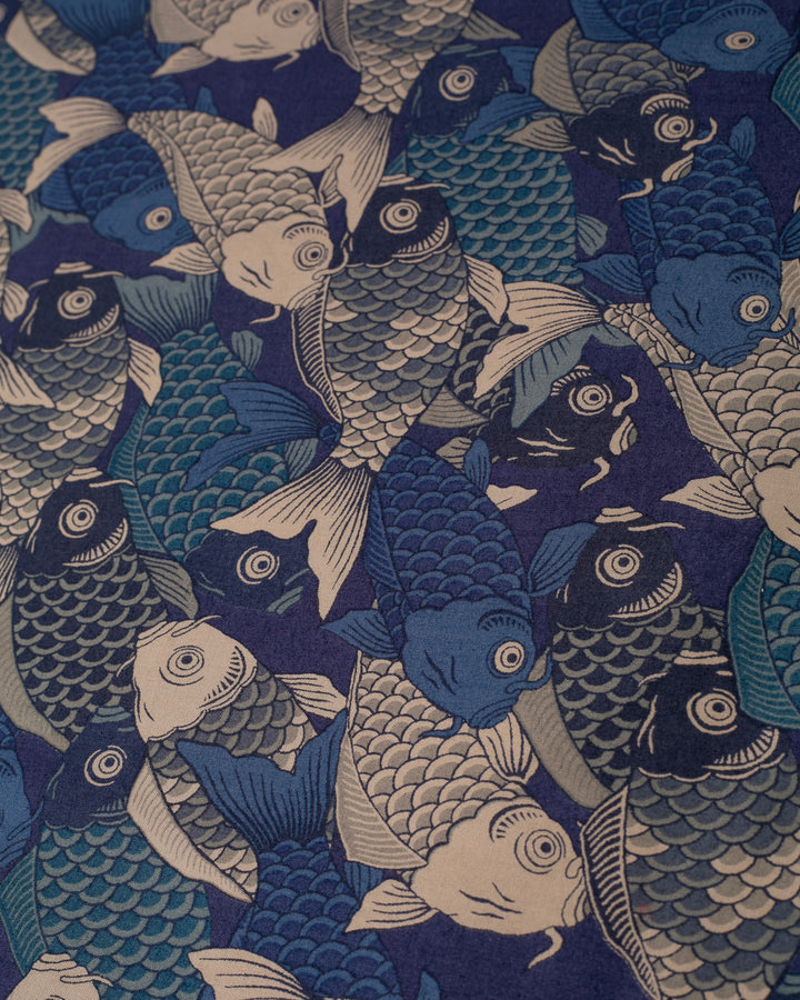 Kiriko Original Bandana, Koi Fish, Shades of Blue
