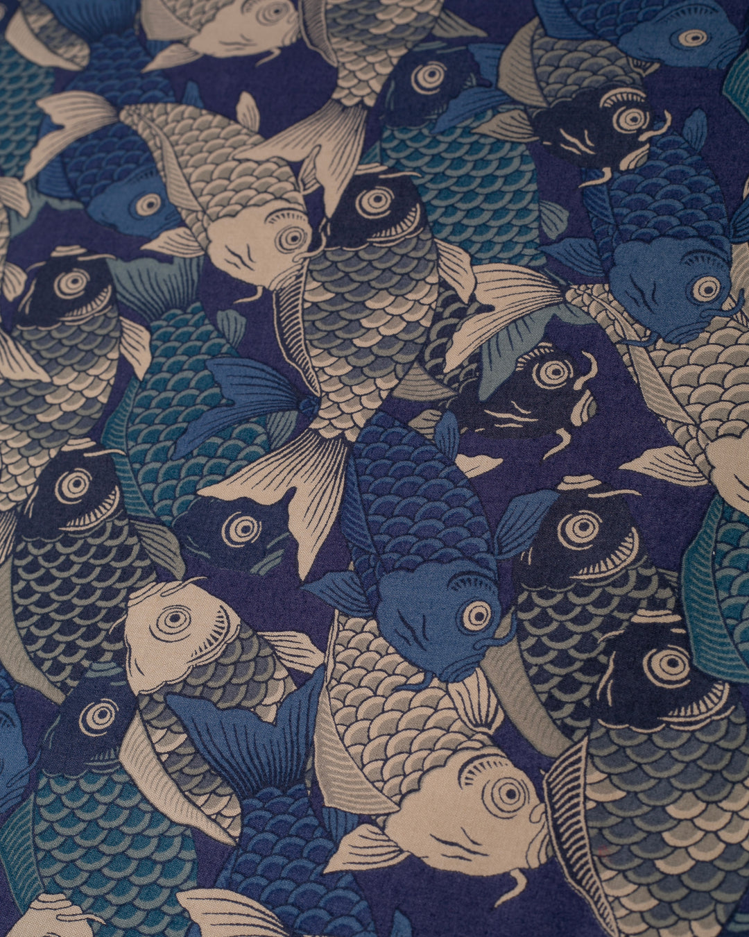 Kiriko Original Bandana, Koi Fish, Shades of Blue