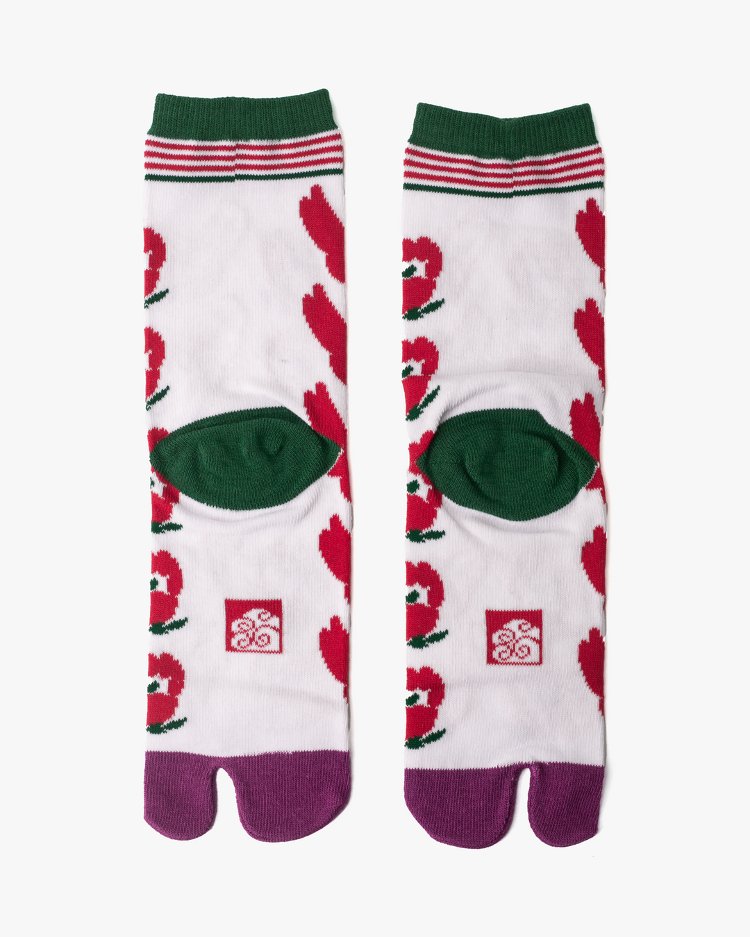 Wa Modern, Tabi Socks, Crew, Red Camelia (S/M)