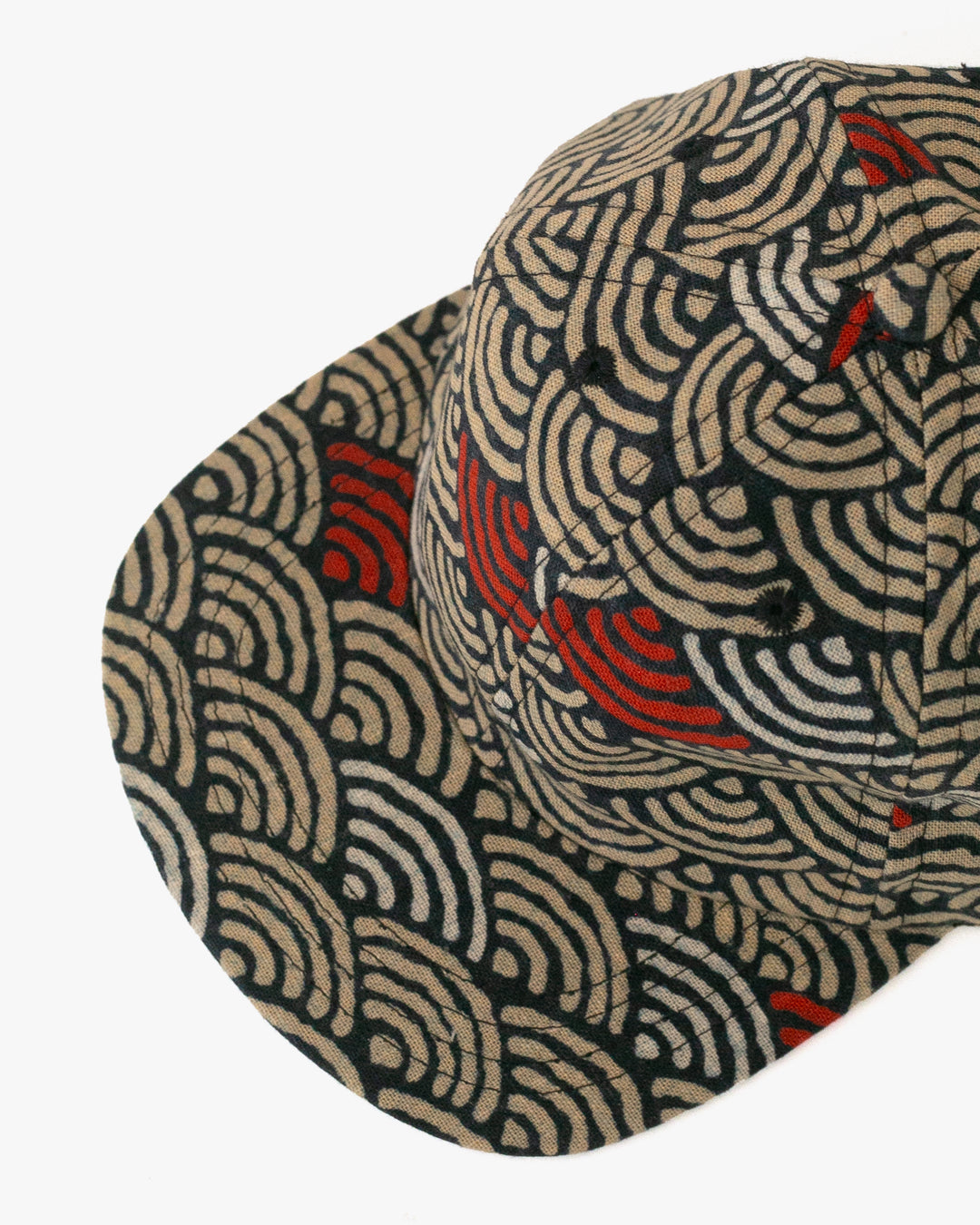Kiriko Original Cap, 6-Panel Indigo Seigaiha with Solid Indigo Underbill