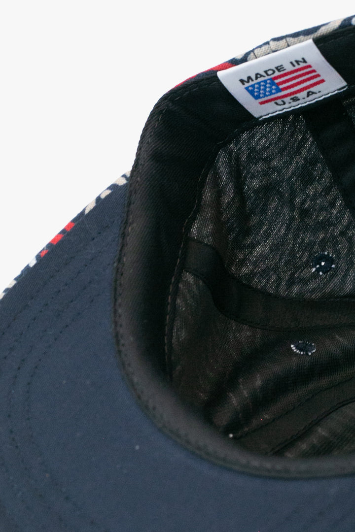 Kiriko Original Cap, 6-Panel Indigo Seigaiha with Solid Indigo Underbill