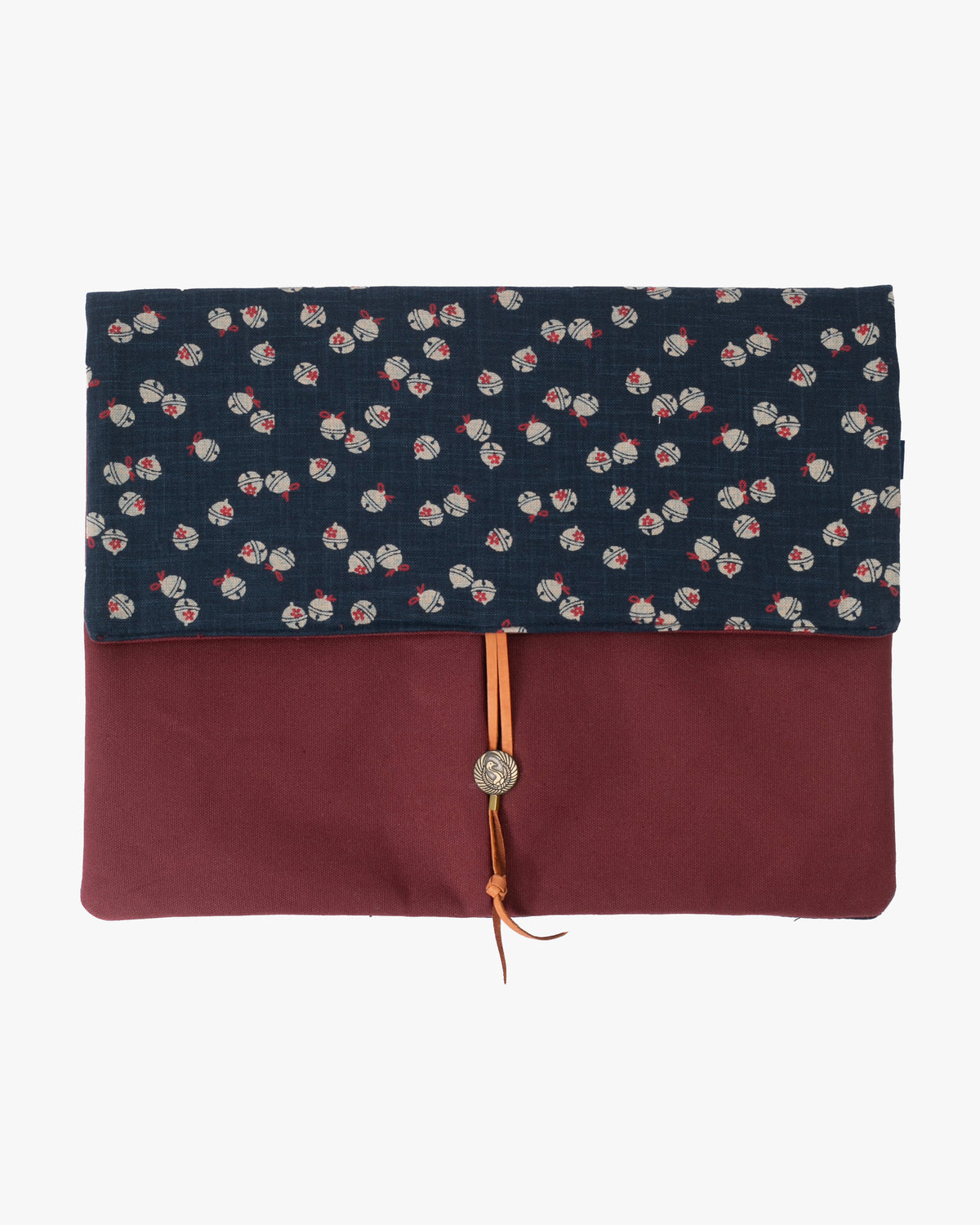 Kiriko Original Laptop Cover, Large, Suzu with Solid Burgundy