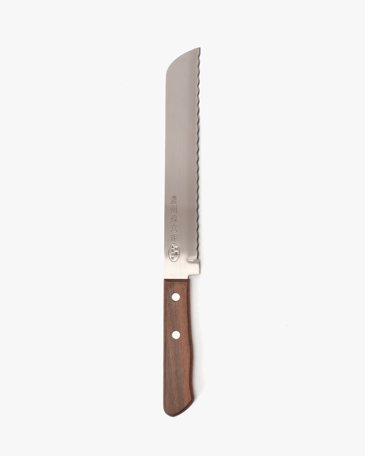Japanese Knife,Satake Cutlery, Bread Knife, Noshu Magoroku Saku, Brown Handle