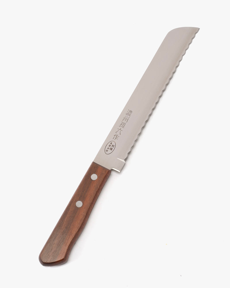 Japanese Knife, Satake Cutlery, Bread Knife, Noshu Magoroku Saku, Brown Handle