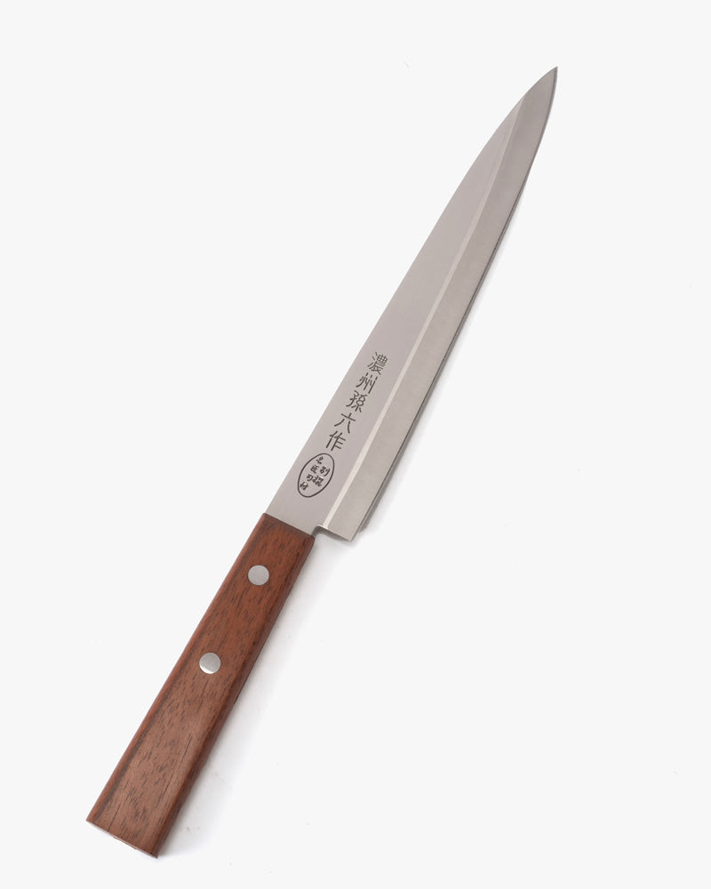 Japanese Knife, Satake Cutlery, Sashimi Knife, Noshu Magoroku Saku, Brown Handle