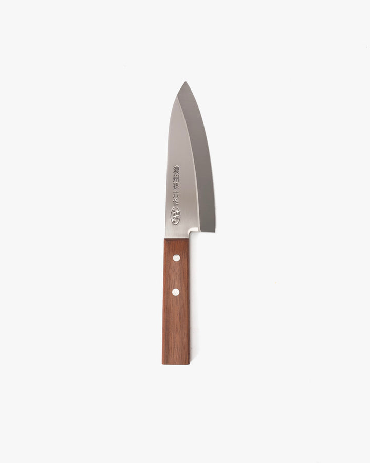 Japanese Knife, Satake Cutlery, Deba, Noshu Magoroku Saku, Brown Handle