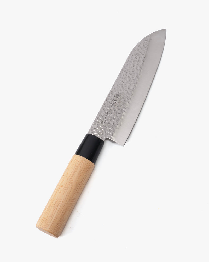 Japanese Knife, Satake Cutlery, Santoku, Noshu Magoroku Saku, Tan Handle