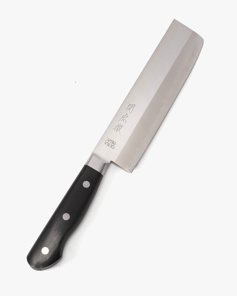 Japanese Knife, Yasuda Hamono, Nakiri, Seki Kotetsu Series, Black Handle