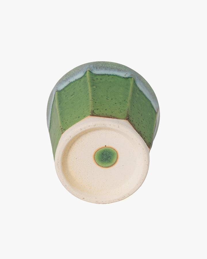 Yunomi Cup, Ichiyama, Octagon Faceted, Deep Ocean