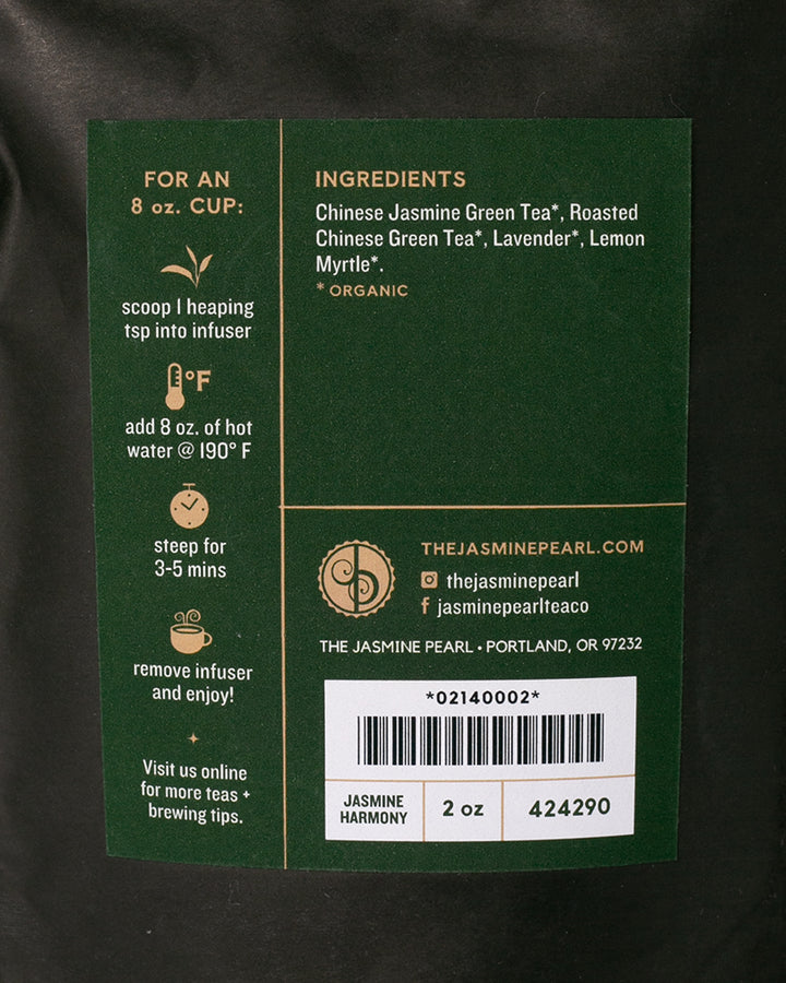 The Jasmine Pearl Tea, Loose Leaf, Jasmine Harmony