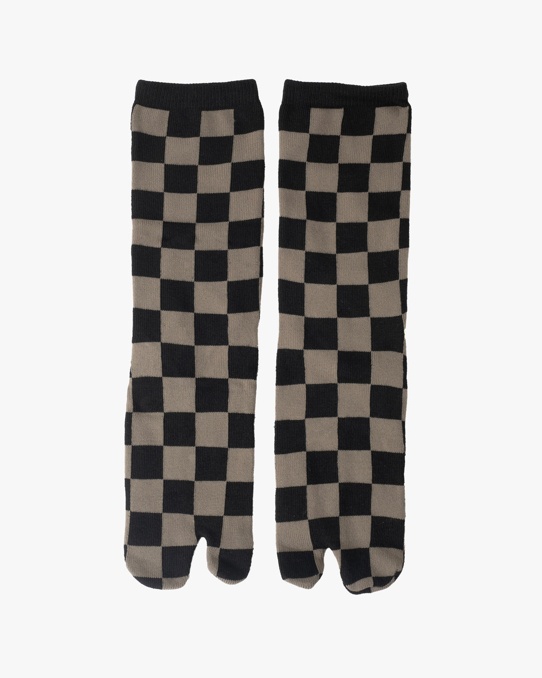 Kurochiku, Tabi Socks, Crew, Black and Beige Ichimatsu- M/L