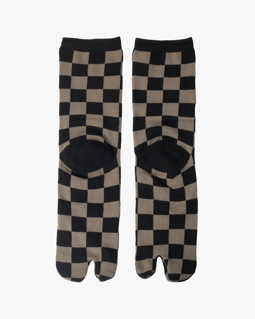 Kurochiku, Tabi Socks, Crew, Black and Beige Ichimatsu- M/L