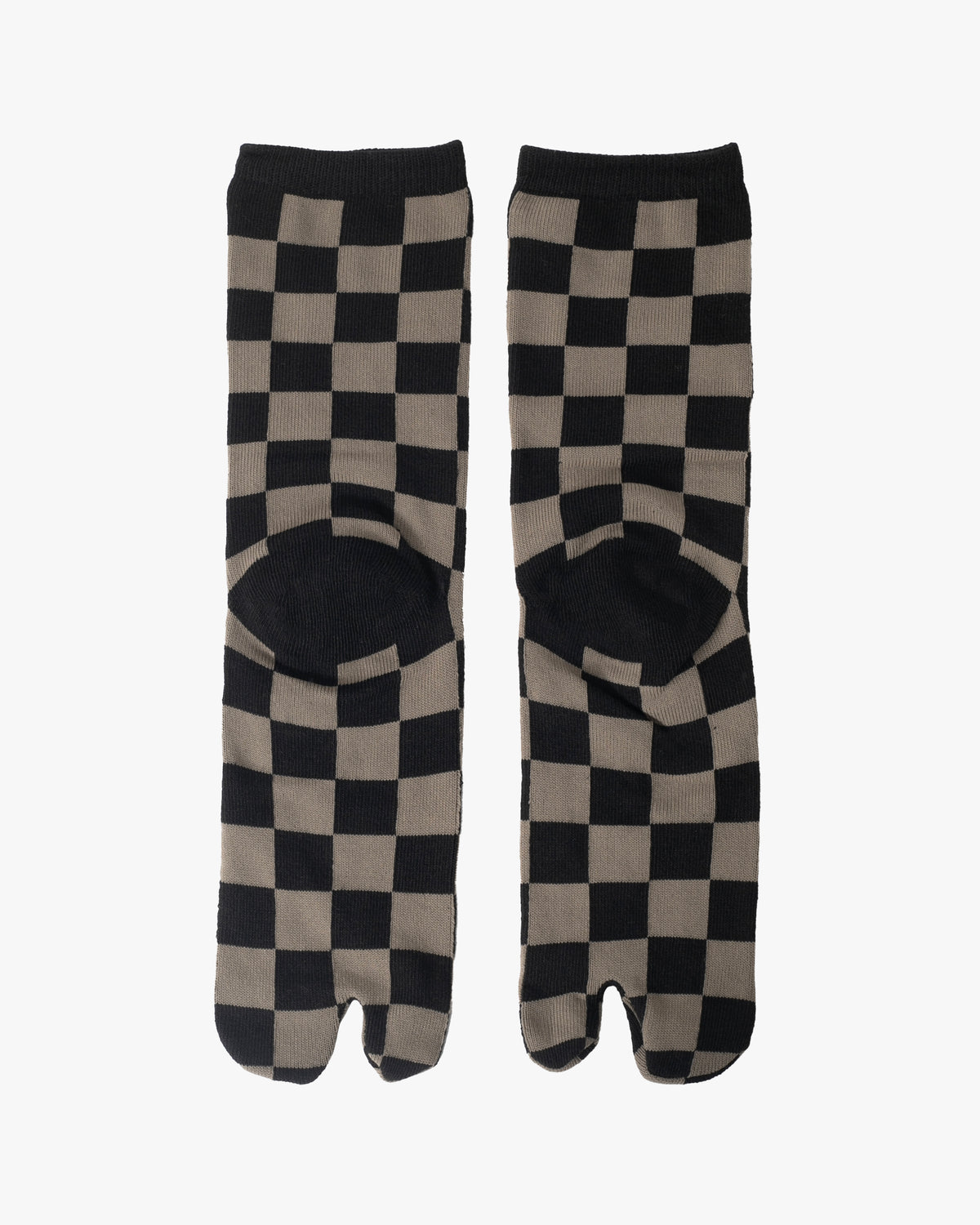 Kurochiku, Tabi Socks, Crew, Black and Beige Ichimatsu- M/L