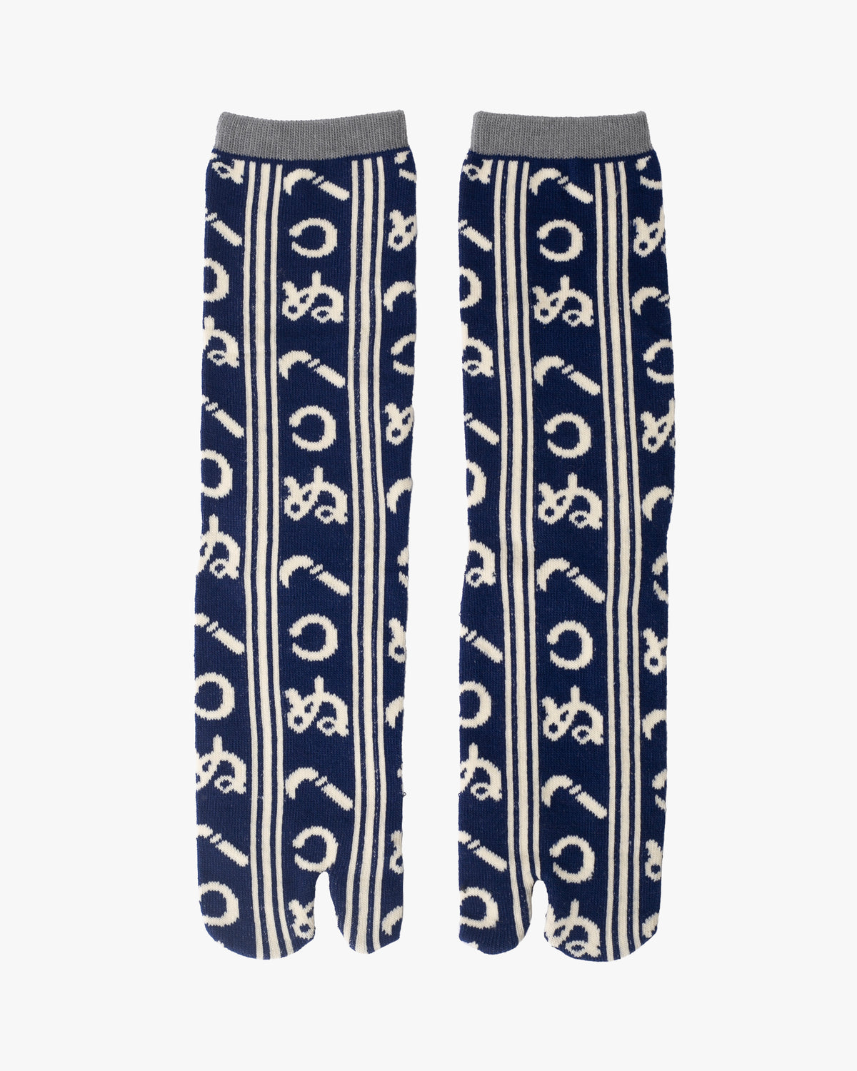 Kurochiku, Tabi Socks, Crew, Navy and White, Kamawanu - M/L