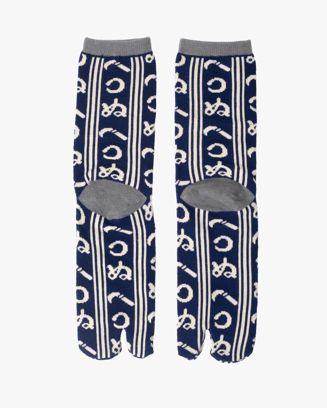 Kurochiku, Tabi Socks, Crew, Navy and White, Kamawanu - M/L