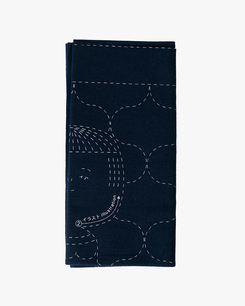 Daruma, Sashiko Sampler, Kokeshi and Amimon, Indigo