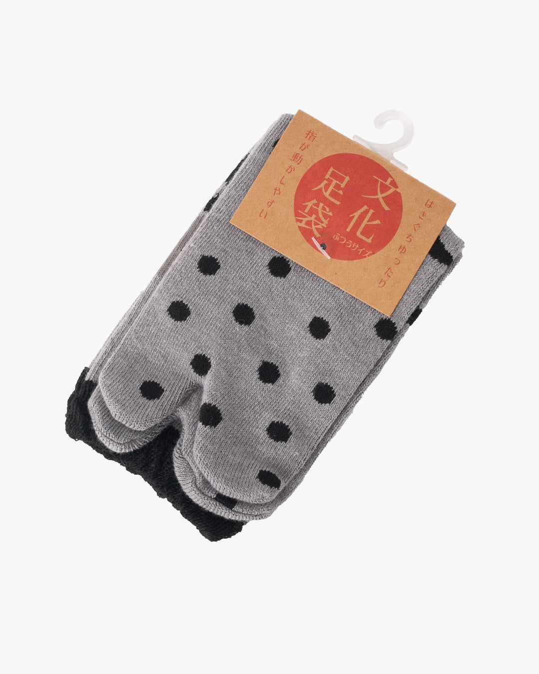 Kurochiku, Tabi Socks, Crew, Gray Polka Dot and Black Floral - S/M