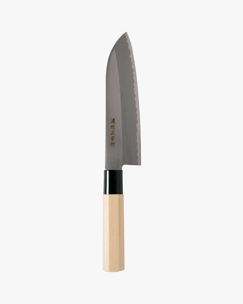 Japanese Knife, Satake Cutlery, Santoku Knife, Hagane, Steel, Natural Wood Handle 170mm