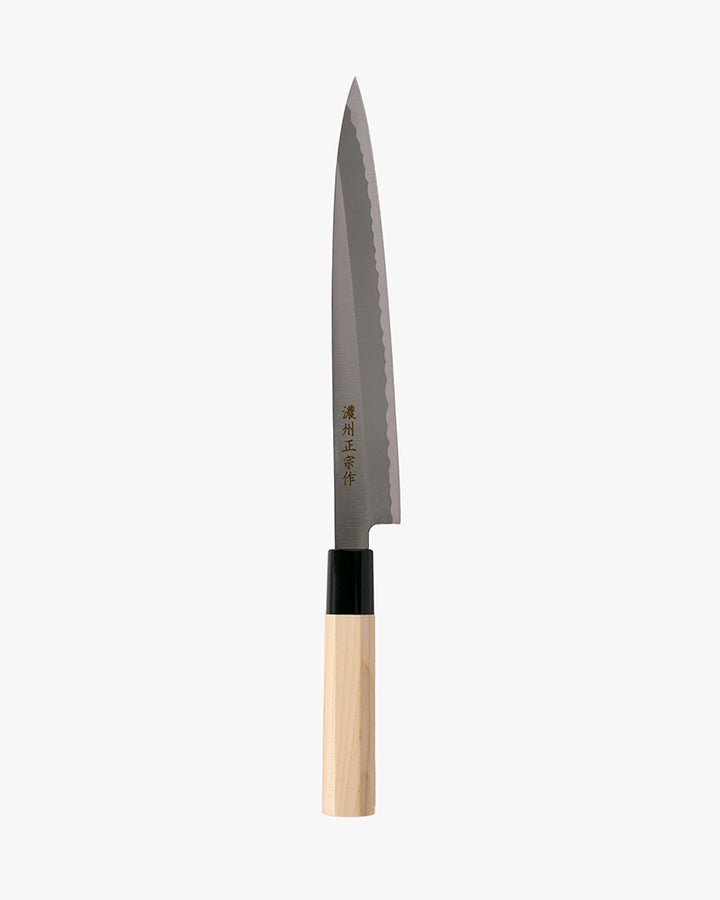 Japanese Knife, Satake Cutlery, Sashimi Knife, Carbon Steel, Hagane, Natural Wood Handle 210mm