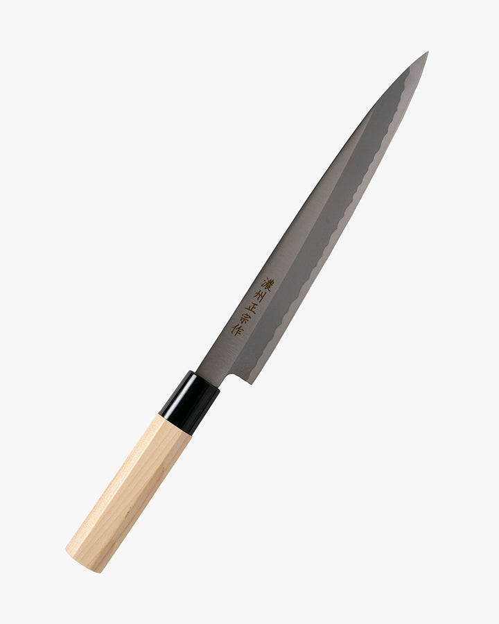 Japanese Knife, Satake Cutlery, Sashimi Knife, Carbon Steel, Hagane, Natural Wood Handle 210mm