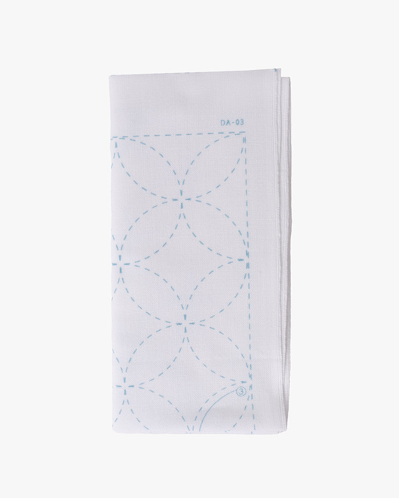 Daruma, Sashiko Sampler, Shippo Tsunagi, White