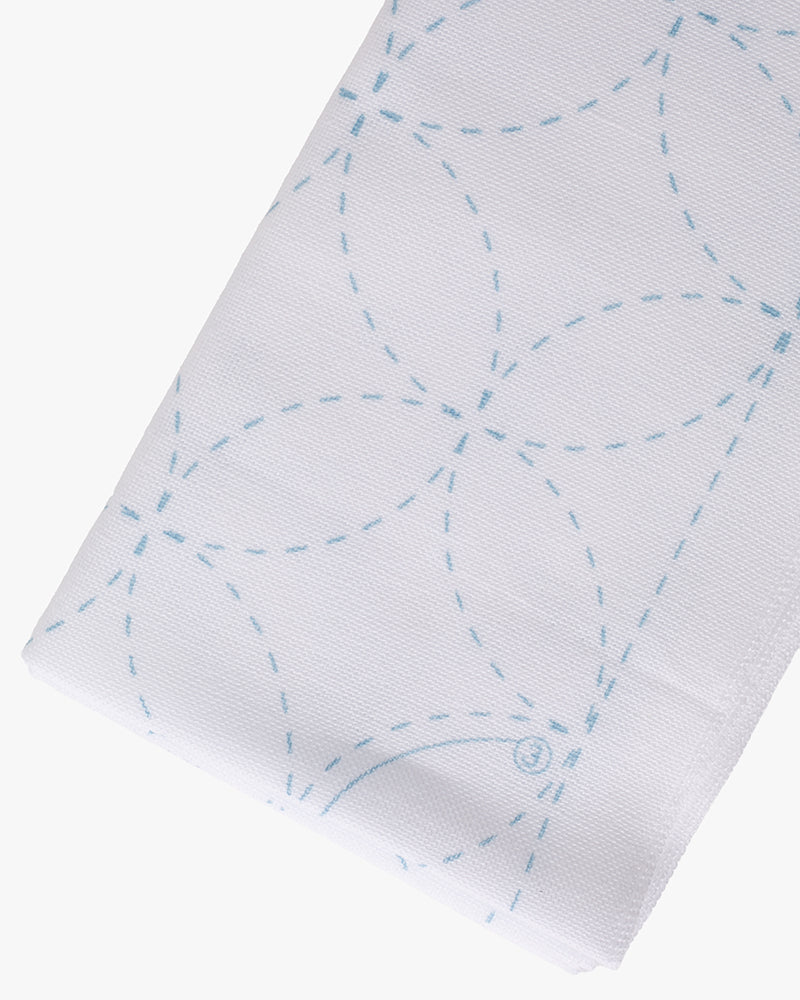 Daruma, Sashiko Sampler, Shippo Tsunagi, White