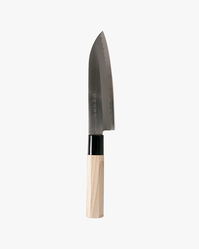 Japanese Knife, Satake Cutlery, KoSantoku Knife, Steel, Hagane, Natural Wood Handle 150mm
