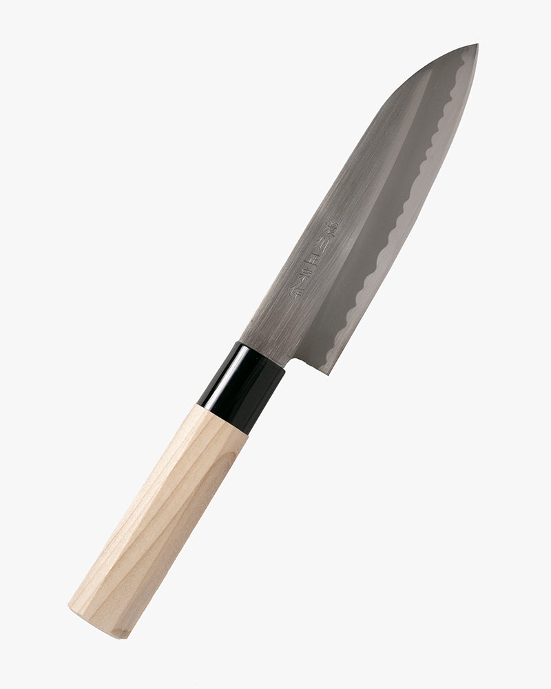 Japanese Knife, Satake Cutlery, KoSantoku Knife, Steel, Hagane, Natural Wood Handle 150mm