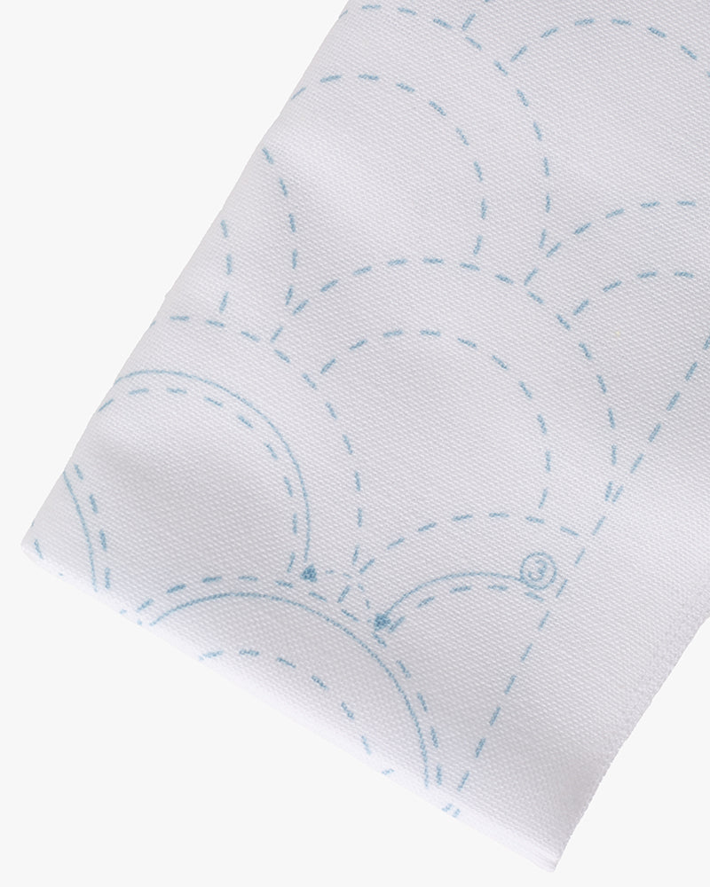 Daruma, Sashiko Sampler, Seigaiha, White